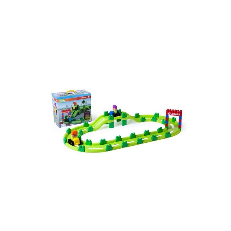 Super Blocks Racing Miniland - + 18 meses - Caja 70 piezas