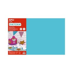 Lámina goma eva Apli - 40 x 60 cm - Grosor 2 mm - Color azul claro - Pack 5 ud