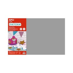 Lámina goma eva Apli - 40 x 60 cm - Grosor 2 mm - Color gris - Pack 5 ud
