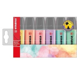 Paq.6 marcadores fluorescentes Stabilo Boss trazo 5mm colores surtidos