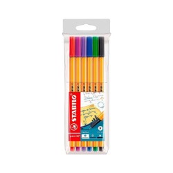 Rotulador Stabilo Point 88 - Trazo 0,4 mm - Colores surtidos - 6 ud