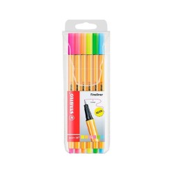 Rotulador Stabilo Point 88 - Trazo 0,4 mm - Colores surtidos neón - 6 ud
