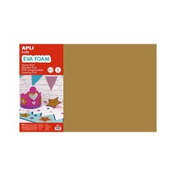 Lámina goma eva Apli - 40 x 60 cm - Grosor 2 mm - Color marrón - Pack 5 ud
