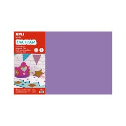 Lámina goma eva Apli - 40 x 60 cm - Grosor 2 mm - Color morado - Pack 5 ud