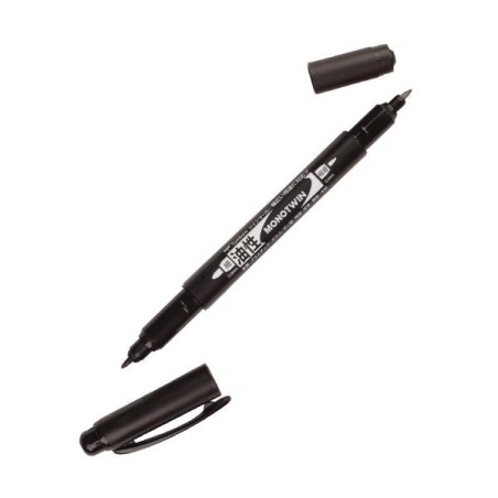 Rotulador permanente doble punta Tombow Monotwin - 0,4/0,8 - Color negro
