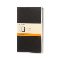 Cuaderno Moleskine Cahier - Cosido - 13 x 21 cm - Horizontal - 80 páginas - 70 g - Color negro - Pack de 3