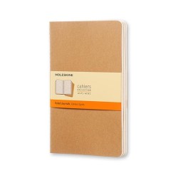 Cuaderno Moleskine Cahier - Cosido - 13 x 21 cm - Horizontal - 80 páginas - 70 g - Color Kraft - Pack de 3