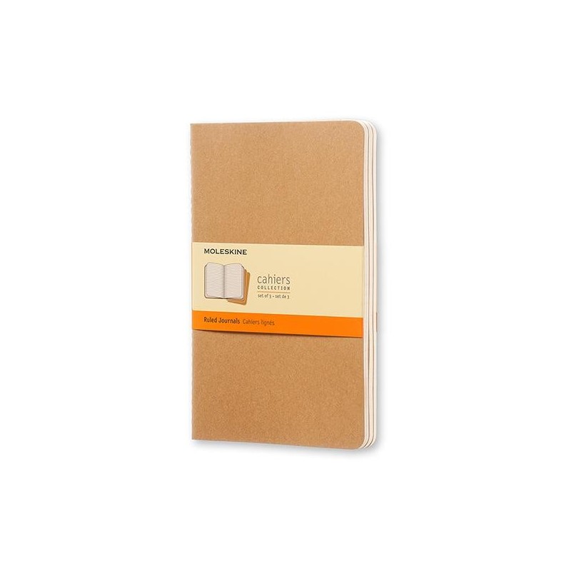 Cuaderno Moleskine Cahier - Cosido - 13 x 21 cm - Horizontal - 80 páginas - 70 g - Color Kraft - Pack de 3 Cuaderno Moleskine Cahier - Cosido - 13 x 21 cm - Horizontal - 80 páginas - 70 g - Color Kraft - Pack de 3