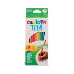 Lápiz color Carioca Tita - hexagonal - Colores surtidos - Caja 12 ud