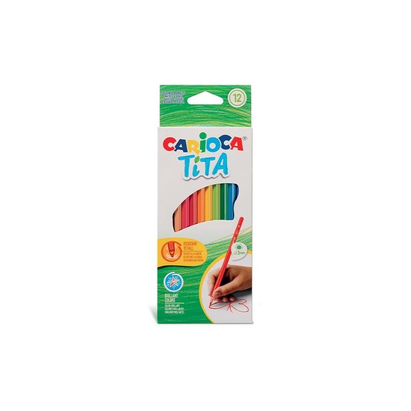 Lápiz color Carioca Tita - hexagonal - Colores surtidos - Caja 12 ud