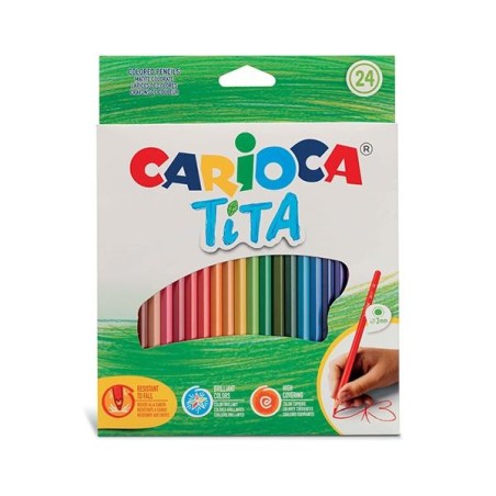 Lápiz color Carioca Tita - hexagonal - Colores surtidos - Caja 24 ud