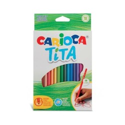 Lápiz color Carioca Tita - hexagonal - Colores surtidos - Caja 18 ud