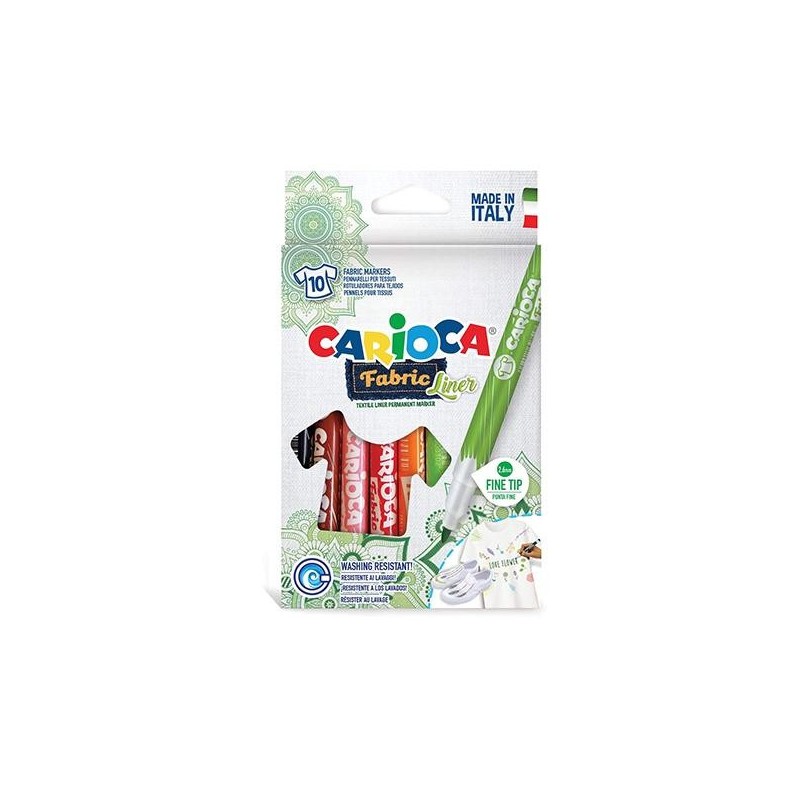 Rotulador textil Carioca Fabric Liner - Colores surtidos - Caja 10 ud Rotulador textil Carioca Fabric Liner - Colores surtidos - Caja 10 ud