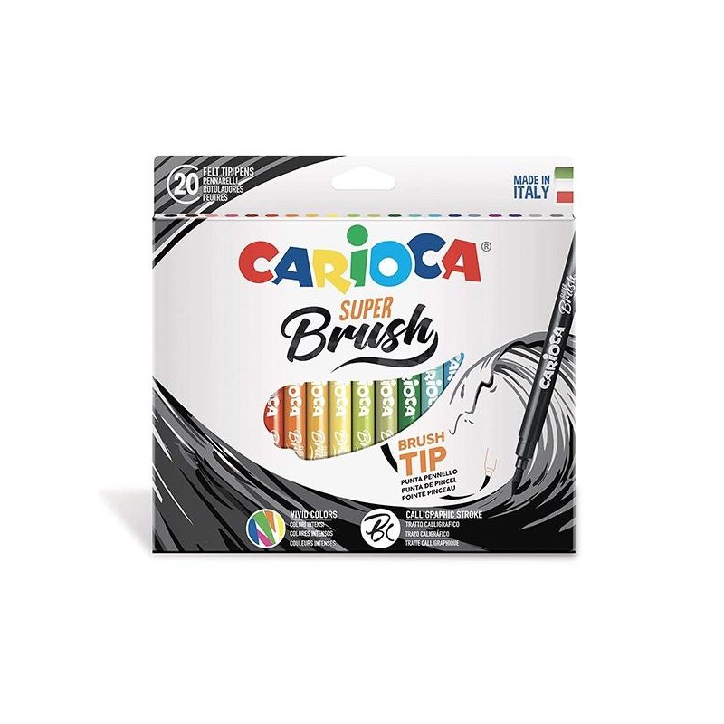 Rotulador Carioca Super Brush - Colores surtidos - Caja 20 ud Rotulador Carioca Super Brush - Colores surtidos - Caja 20 ud