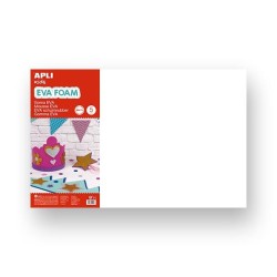 Lámina goma eva Apli - 40 x 60 cm - Grosor 2 mm - Color blanco - Pack 5 ud