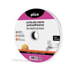 Cremalleta textil Plico - Autoadhesiva - 25 mm - Hembra - Color blanco