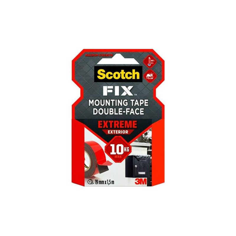 Cinta doble cara Scotch Extreme - Hasta 10 Kg - 19 mm x 1,5 m Cinta doble cara Scotch Extreme - Hasta 10 Kg - 19 mm x 1,5 m
