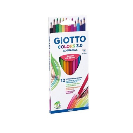 Lápiz color acuareable Giotto Colors Aquarell - Colores surtidos - Caja 12 ud
