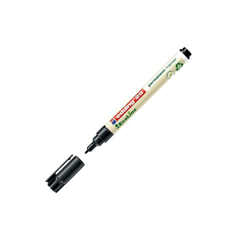Marcador permanente Edding EcoLine 25 - Punta 1 mm - Color negro Marcador permanente Edding EcoLine 25 - Punta 1 mm - Color negro