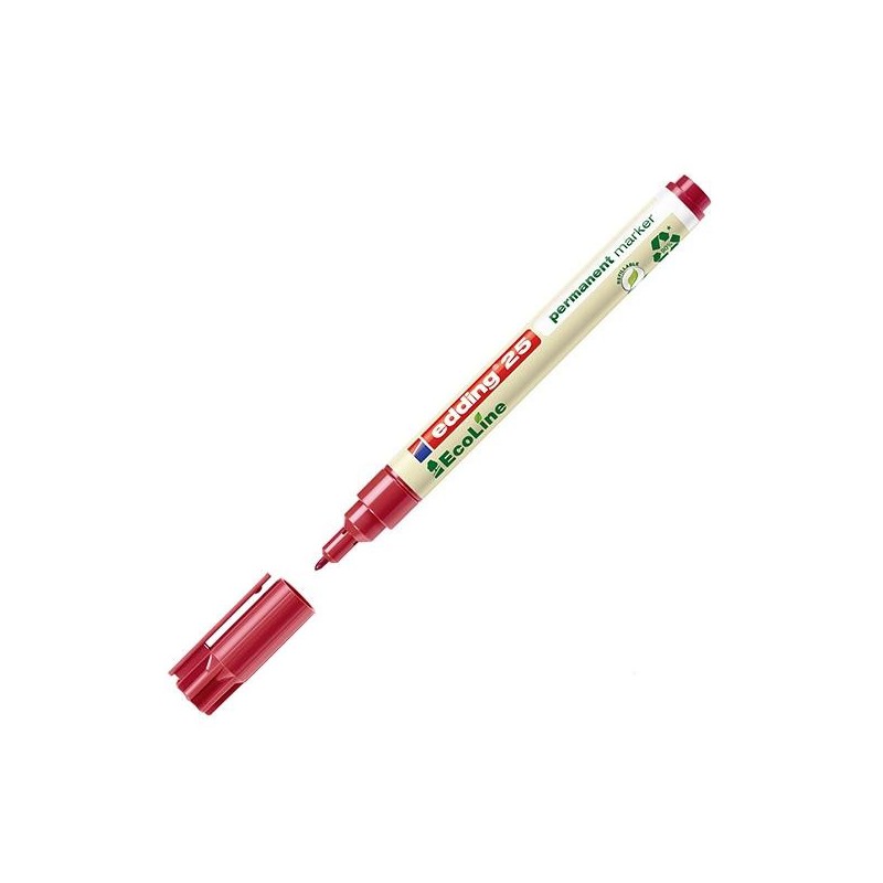 Marcador permanente Edding EcoLine 25 - Punta 1 mm - Color rojo