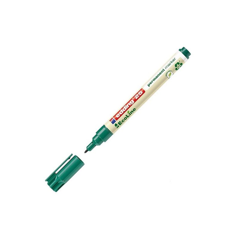 Marcador permanente Edding EcoLine 25 - Punta 1 mm - Color verde