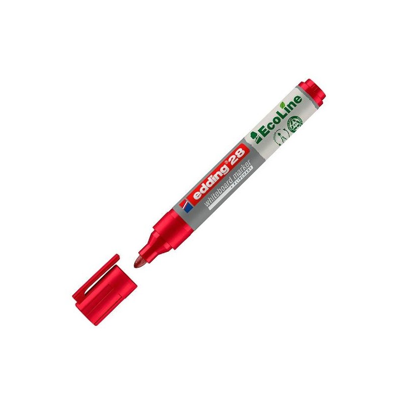 Marcador para pizarra blanca edding EcoLine 28 - Punta 1,5/3 mm - Color rojo Marcador para pizarra blanca edding EcoLine 28 - Punta 1,5/3 mm - Color rojo