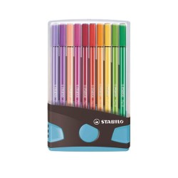 Rotulador Stabilo Pen 68 Antracita azul - Trazo 1 mm - Colores surtidos - 20 ud