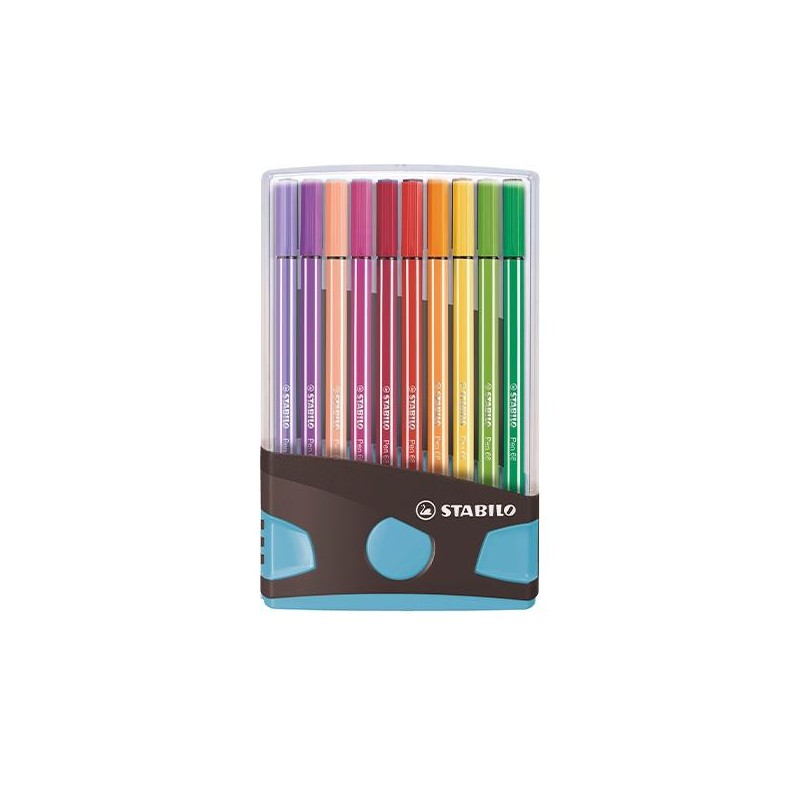 Rotulador Stabilo Pen 68 Antracita azul - Trazo 1 mm - Colores surtidos - 20 ud