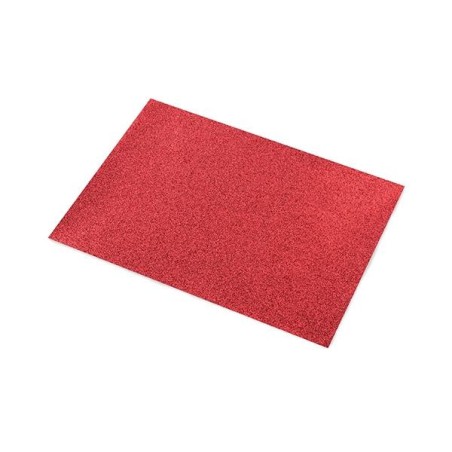 Cartulina purpurina Sadipal - 50 x 65 cm - 330 g - Color rojo - Bolsa 5 hojas