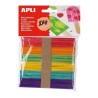 Palos polo de madera Apli - 114 x 10 mm - Colores surtidos - Bolsa 50 ud