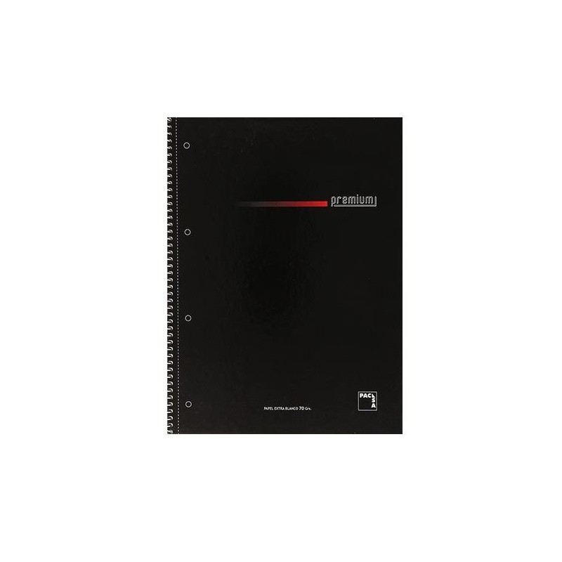 Cuaderno microperforado Pacsa Premium - A4 - 5x5 - 160 hojas - 70 g - Color negro