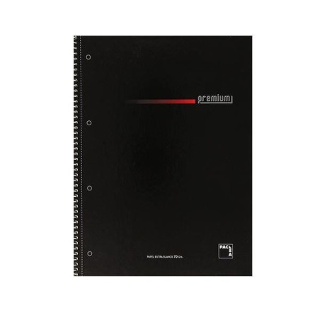 Cuaderno microperforado Pacsa Premium - A4 - 5x5 - 160 hojas - 70 g - Color negro