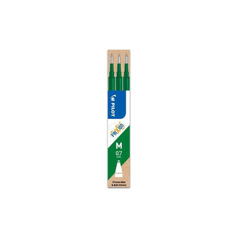 Recambio bolígrafo Pilot Frixion - Color verde - Pack 3 ud