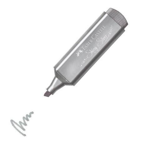 Marcador fluorescente Faber-Castell Textliner 1546 metallic plata