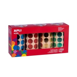 Gomets geométricos Apli - 20 mm - Colores metalizados - Pack 4 rollos