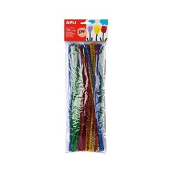 Limpiapipas Apli - 6 mm x 300 mm - Colores brillantes surtidos - Bolsa 50 ud