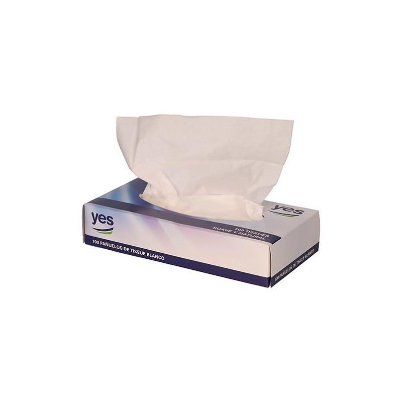 Pañuelos faciales Yes - Papel - 2 capas - 20 cm - Pack 100 ud Pañuelos faciales Yes - Papel - 2 capas - 20 cm - Pack 100 ud