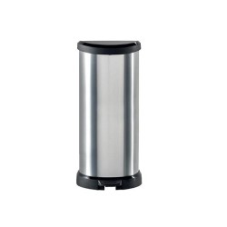 Papelera con pedal Curver Deco Bin - 40 L - Color gris metalizado