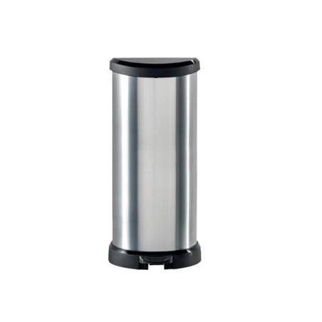 Papelera con pedal Curver Deco Bin - 40 L - Color gris metalizado