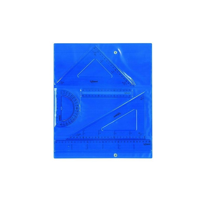 Kit de trazado Maped - 2 reglas, escuadra, cartabón y transportador - Colores surtidos Kit de trazado Maped - 2 reglas, escuadra, cartabón y transportador - Colores surtidos