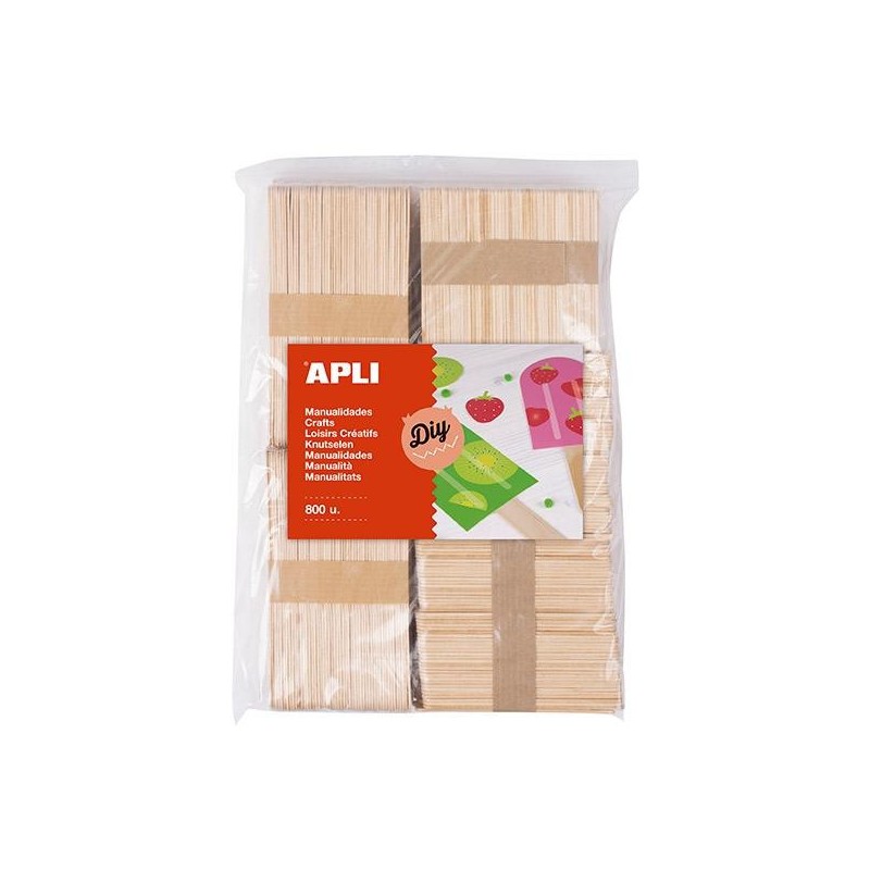 Palos polo de madera Apli - Tamaños surtidos - Color natural - Bolsa 800 ud Palos polo de madera Apli - Tamaños surtidos - Color natural - Bolsa 800 ud