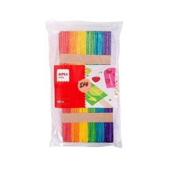 Palos polo de madera Apli - 114 x 10 mm - Colores surtidos - Bolsa 500 ud