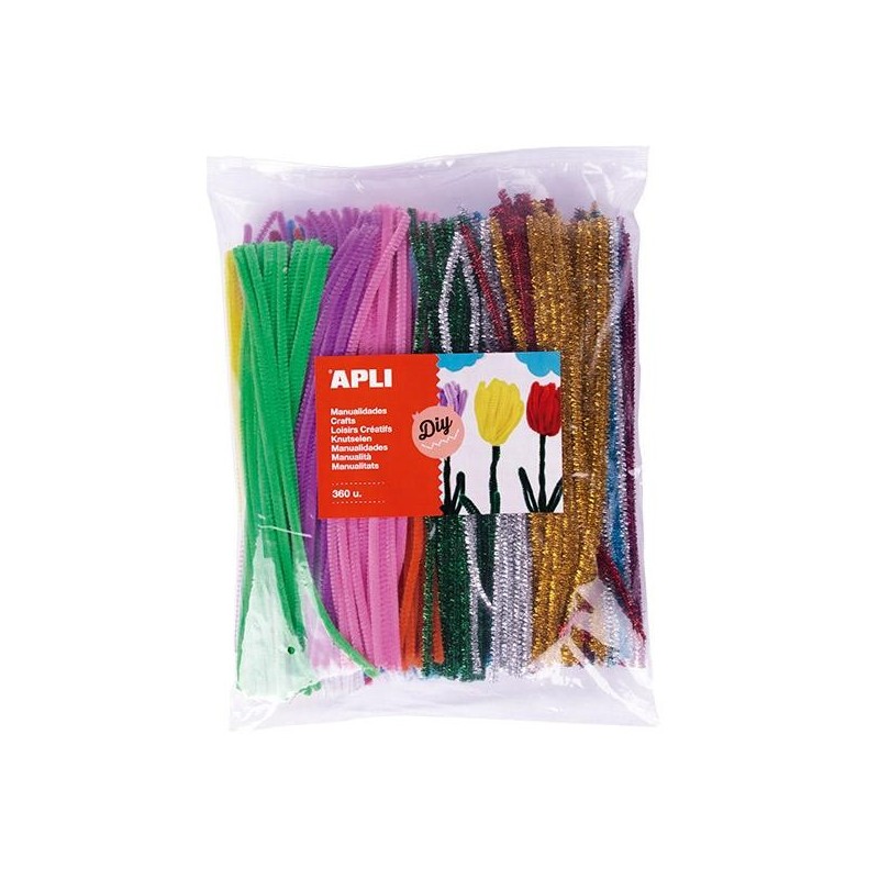 Limpiapipas Apli - 7 mm x 300 mm - Colores surtidos - Bolsa 360 ud Limpiapipas Apli - 7 mm x 300 mm - Colores surtidos - Bolsa 360 ud