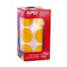 Gomets redondos Apli - 33 mm - Color amarillo - Rollo 780 ud