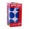 Gomets redondos Apli - 33 mm - Color azul - Rollo 780 ud