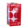Gomets redondos Apli - 33 mm - Color rojo - Rollo 780 ud