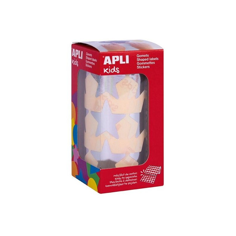 Gomets estrellas Apli - 33 mm - Color plata - Rollo 708 ud Gomets estrellas Apli - 33 mm - Color plata - Rollo 708 ud