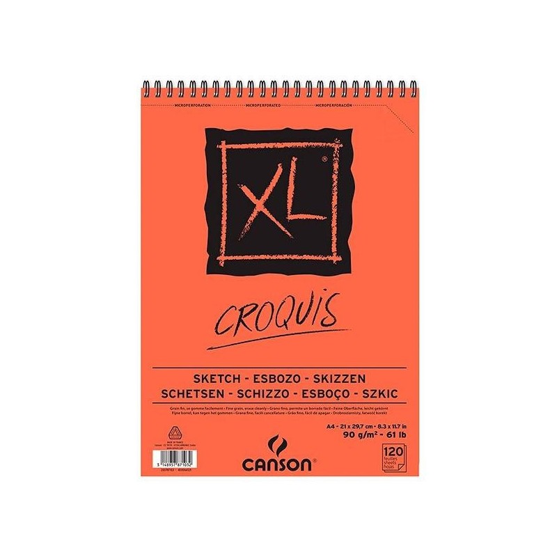 Bloc para croquis Canson XL - Microperforado - Espiral - A3 - 60 g - 120 hojas