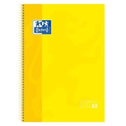 Cuaderno Oxford Europeanbook 1 - Espiral - Tapa extradura - A4+ - 5x5 - 80 hojas - 90 g - Color amarillo