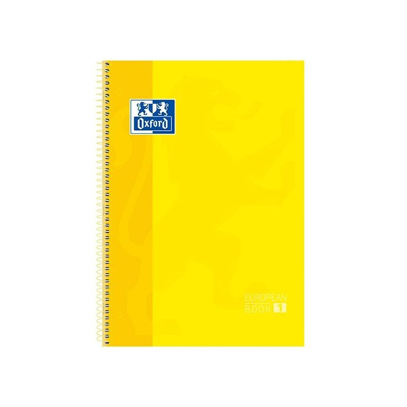 Cuaderno Oxford Europeanbook 1 - Espiral - Tapa extradura - A4+ - 5x5 - 80 hojas - 90 g - Color amarillo Cuaderno Oxford Europeanbook 1 - Espiral - Tapa extradura - A4+ - 5x5 - 80 hojas - 90 g - Color amarillo
